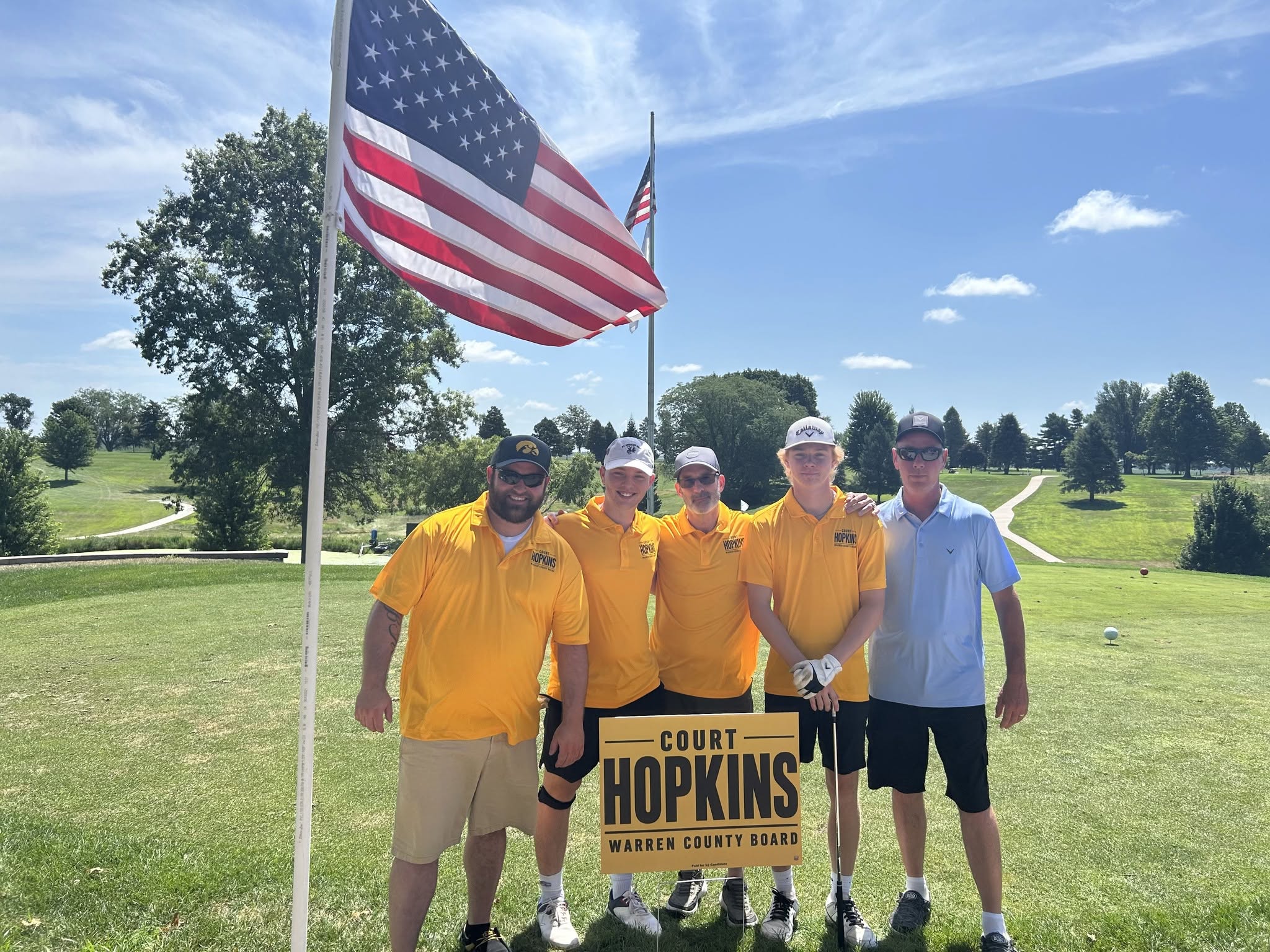 Court Hopkins with community supporters at a campaign event